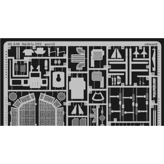 PHOTO-ETCHED SET 1/35 SD.KFZ 222 FOR TAMIYA KIT 1/35 EDUARD 35548