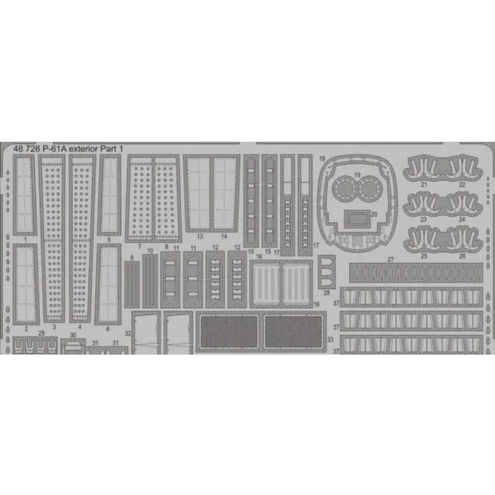 PHOTO-ETCHED SET BIG-ED 1/48 P-61A, FOR G.W.H. KIT 1/48 EDUARD BIG-4967