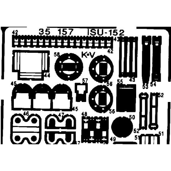 PHOTO-ETCHED SET 1/35 ISU-152, FOR ITALERI KIT 1/35 EDUARD 35157