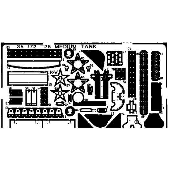 PHOTO-ETCHED SET 1/35 T-28 MEDIUM TANK, FOR AER KIT 1/35 EDUARD 35172