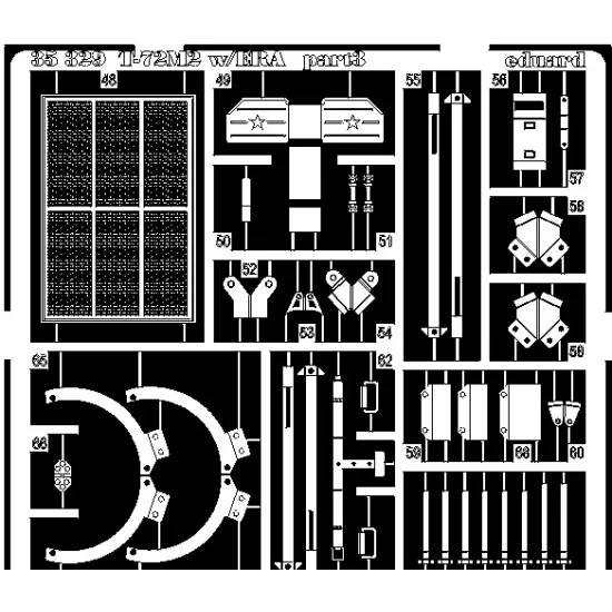 PHOTO-ETCHED SET 1/35 T-72M2 WITH ERA, FOR DRAGON KIT 1/35 EDUARD 35329
