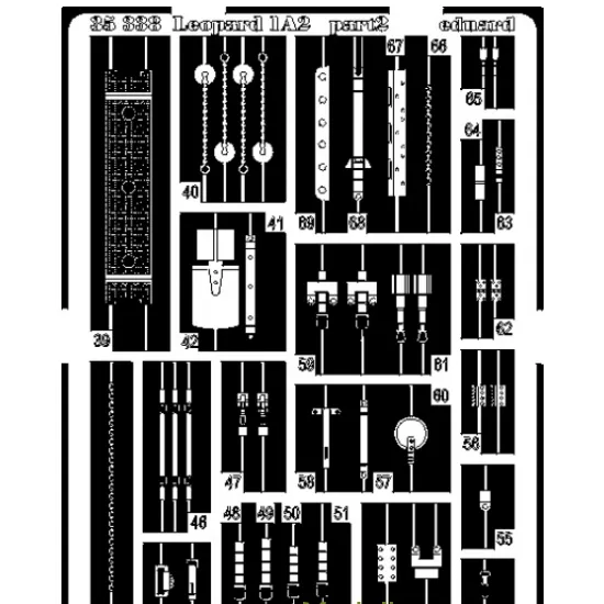PHOTO-ETCHED SET 1/35 LEOPARD 1A2, FOR ITALERI KIT 1/35 EDUARD 35338
