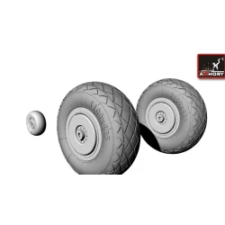 Tupolev TU-2 aircraft Wheels, LATE TYPE TIRES 1/48 ARMORY AW48002