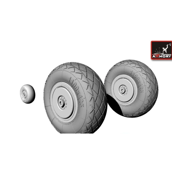 Tupolev TU-2 aircraft Wheels, LATE TYPE TIRES 1/48 ARMORY AW48002