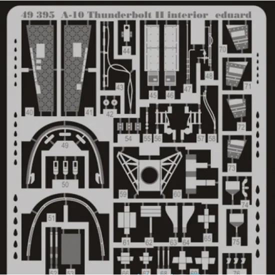 PHOTO-ETCHED SET 1/48 A-10 THUNDERBOLT II INTERIOR, FOR HOBBY BOSS KIT 1/48 EDUARD 49395