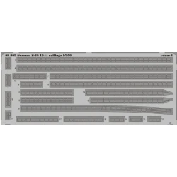 PHOTO-ETCHED SET 1/350 GERMAN Z-25 1944 RAILINGS, FOR TRUMPETER KIT 1/350 EDUARD 53059 1/350 EDUARD 53059