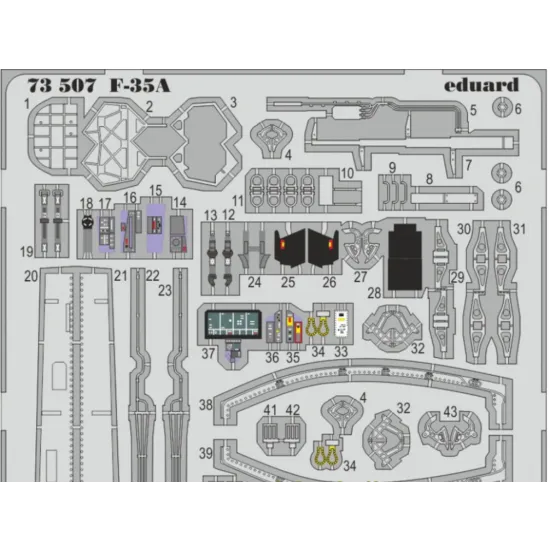 PHOTO-ETCHED SET 1/72 F-35A SELF-ADHESIVE, FOR HASEGAWA KIT 1/72 EDUARD EDU-73507