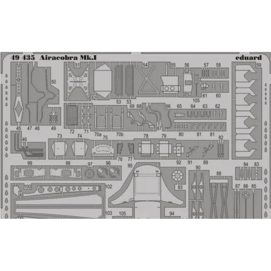 PHOTO-ETCHED SET 1/48 AIRACOBRA MK.I S.A., FOR HASEGAWA KIT 1/48 EDUARD 49435