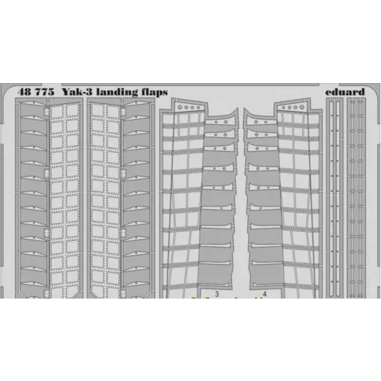 PHOTOETCHED SET 1/48 YAK-3 LANDING FLAPS, FOR ZVEZDA 1/48 EDUARD 48775