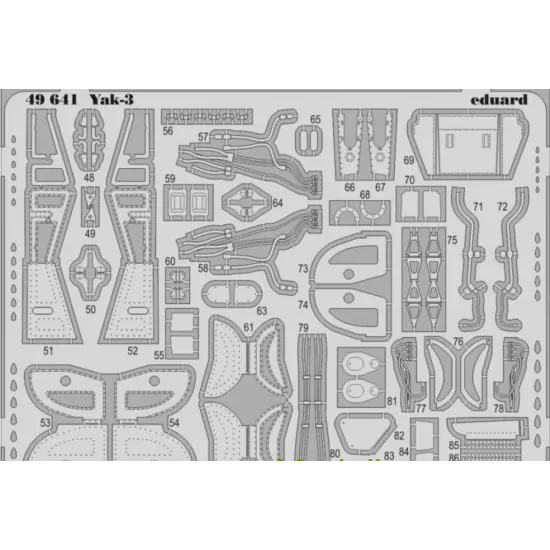 PHOTOETCHED SET 1/48 YAK-3 (SELF ADHESIVE), FOR ZVEZDA KIT 1/48 EDUARD 49641