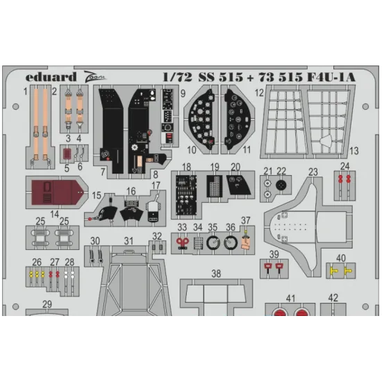 PHOTOETCHED SET 1/72 F4U-1A (SELF ADHESIVE) 1/72 EDUARD EDU-73515