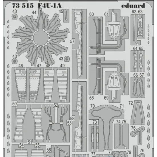 PHOTOETCHED SET 1/72 F4U-1A (SELF ADHESIVE) 1/72 EDUARD EDU-73515