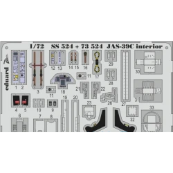 PHOTOETCHED SET 1/72 JAS-39C (SELF ADHESIVE) 1/72 EDUARD EDU-73524