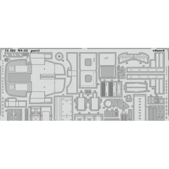 PHOTOETCHED SET 1/72 MV-22 (SELF ADHESIVE) 1/72 EDUARD EDU-73482