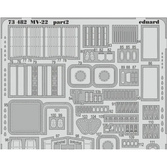 PHOTOETCHED SET 1/72 MV-22 (SELF ADHESIVE) 1/72 EDUARD EDU-73482