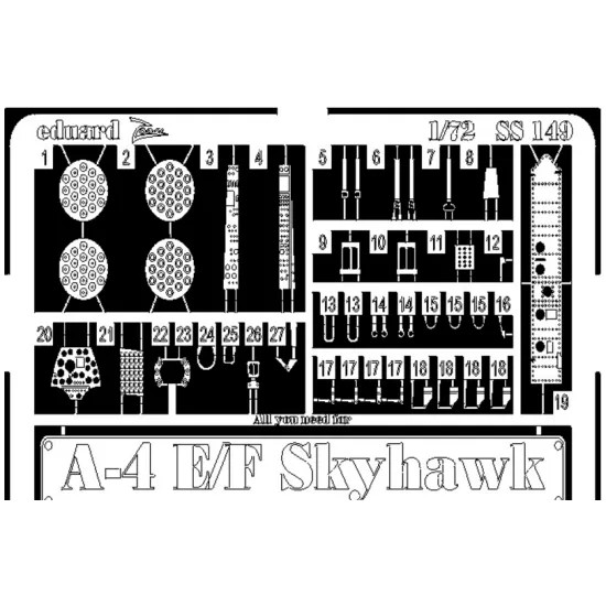 PHOTOETCHED SET A-4E/F SKYHAWK 1/72 EDUARD SS149
