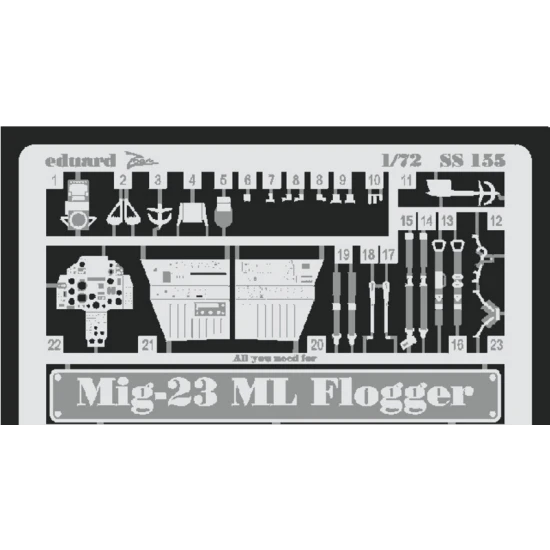 PHOTOETCHED SET MIG-23 ML 1/72 EDUARD SS155 PHOTOETCHED SET MIG-23 ML 1/72 EDUARD SS155