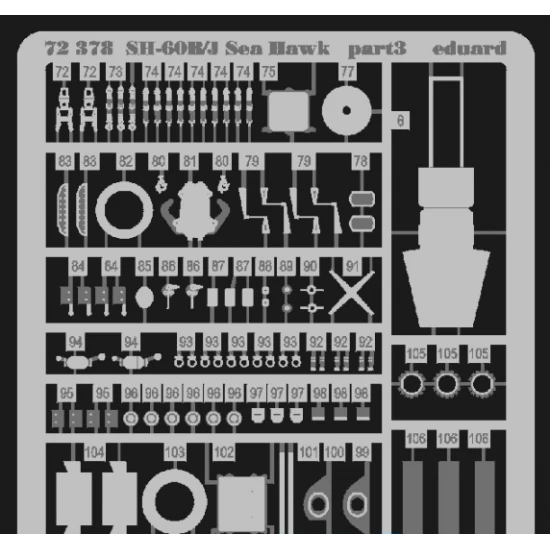 PHOTO-ETCHED SET SH-60B/J SEA HAWK 1/72 EDUARD EDU-72378