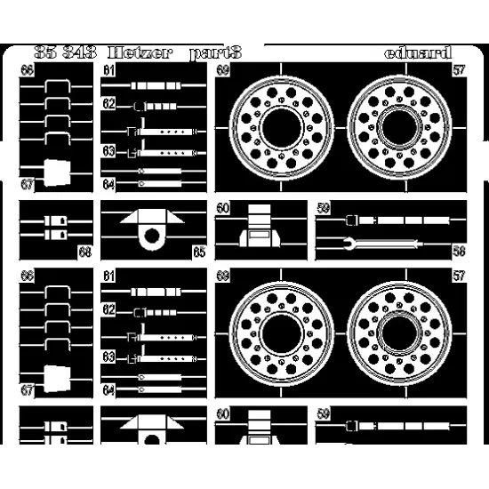 PHOTO-ETCHED SET HETZER, FOR ITALERI KIT 1/35 EDUARD 35343