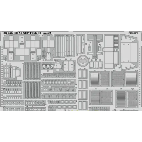 PHOTO-ETCHED SET 1/35 M1A2 SEP TUSK II, FOR TAMIYA KIT 1/35 EDUARD 36255