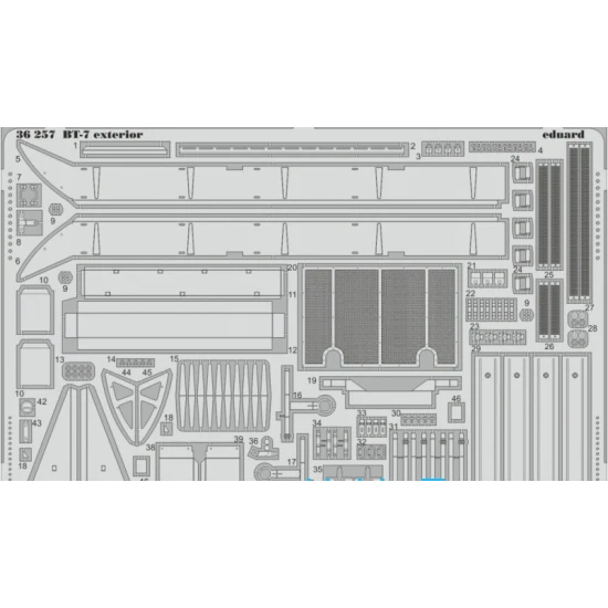 PHOTO-ETCHED SET BT-7 EXTERIOR, FOR TAMIYA KIT 1/35 EDUARD 36257