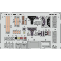 PHOTO-ETCHED SET HE 51B.1, FOR RODEN KIT 1/48 EDUARD 49743