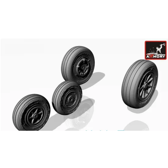 WHEELS SET 1/72 FOR F-104G STARFIGHTER (W/ OPTIONAL NOSE WHEELS) 1/72 ARMORY AW72312