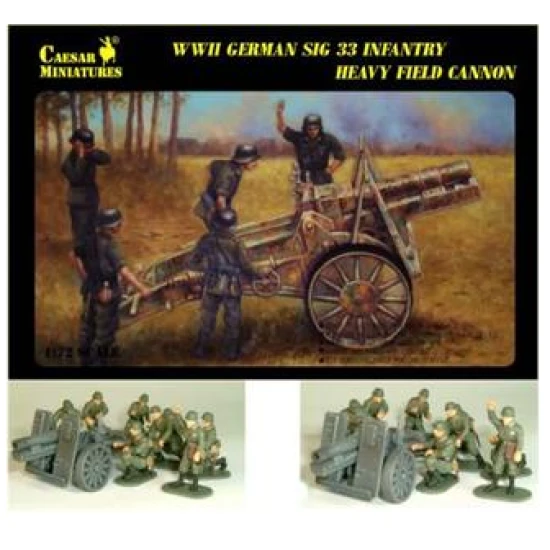 WWII GERMAN INFANTRY GUN SIG-33 WITH CREW 1/72 CEASAR MINIATURES M7202 WWII GERMAN INFANTRY GUN SIG-33 WITH CREW 1/72 CEASAR MINIATURES M7202