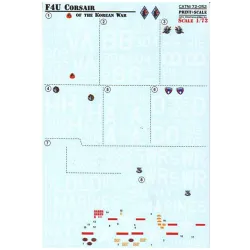 DECAL 1/72 FOR F4U CORSAUR OF THE KOREAN WAR 1/72 PRINT SCALE 72-052