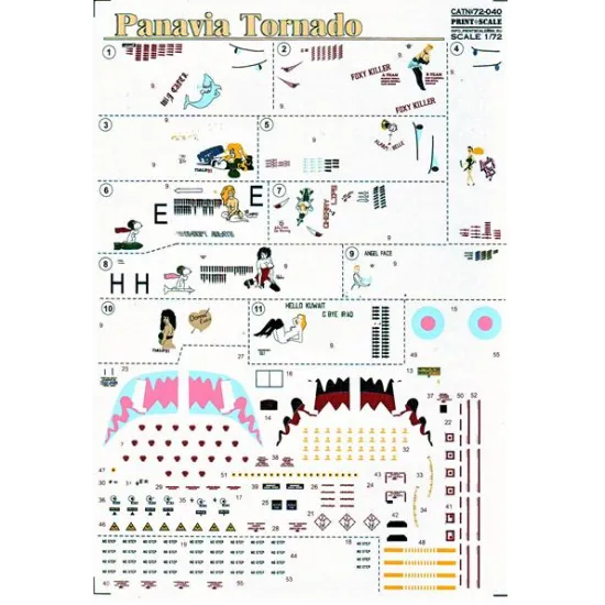 DECAL 1/72 FOR PANAVIA TORNADO 1/72 PRINT SCALE 72-040