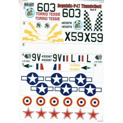 DECAL 1/72 FOR REPUBLIC P-47 THUNDERBOLT, PART 2 1/72 PRINT SCALE 72-028