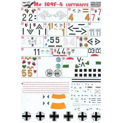 DECAL 1/72 FOR ME 109 F4 1/72 PRINT SCALE 72-049