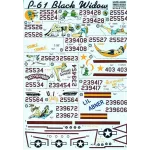 DECAL 1/72 FOR P-61 BLACK WIDOW 1/72 PRINT SCALE 72-036