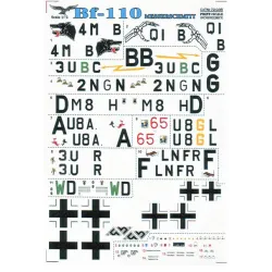 DECAL 1/72 FOR MESSERSCHMITT ME-110 1/72 PRINT SCALE 72-035