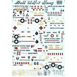 DECAL 1/72 FOR BELL UH-1 HUEY 1/72 PRINT SCALE 72-019