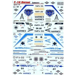 DECAL 1/72 FOR F-18 HORNET LANCERS, PART 3 1/72 PRINT SCALE 72-053