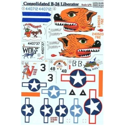 DECAL 1/72 FOR B-24 LIBERATOR 1/72 PRINT SCALE 72-060