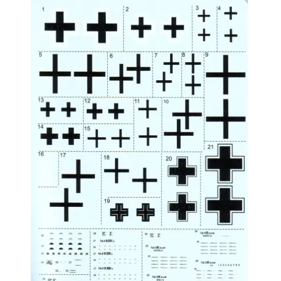 DECAL 1/72 FOR FOKKER D VII, PART 1, 4 SHEETS 1/72 PRINT SCALE 72-024