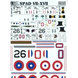 DECAL 1/72 FOR SPAD VII-XVII 1/72 PRINT SCALE 72-046