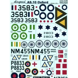 DECAL 1/72 FOR AIRSPEED AS.10 OXFORD 1/72 PRINT SCALE 72-089