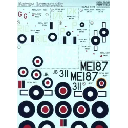 DECAL 1/72 FOR FAIREY BARRACUDA 1/72 PRINT SCALE 72-091