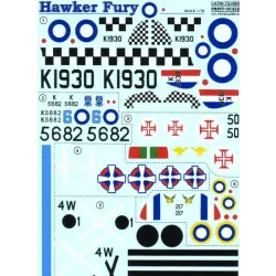 DECAL FOR HAWKER FURY 1/72 PRINT SCALE 72-093
