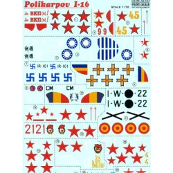 DECAL FOR I-16 1/72 PRINT SCALE 72-101