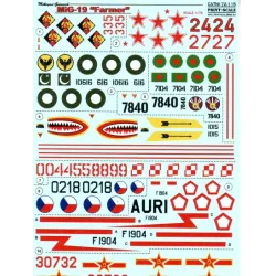 DECAL 1/72 FOR MIG 19 FARMER 1/72 PRINT SCALE 72-115