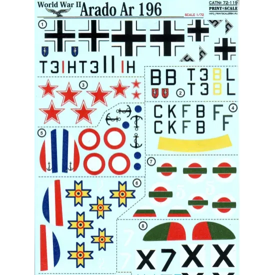 DECAL 1/72 FOR ARADO AR 196 1/72 PRINT SCALE 72-119