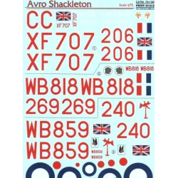DECAL FOR AVRO SHACKLETON 1/72 PRINT SCALE 72-130