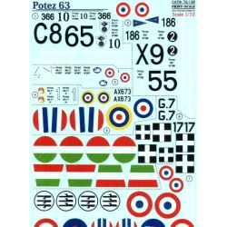 DECAL 1/72 FOR POTEZ 63 1/72 PRINT SCALE 72-138