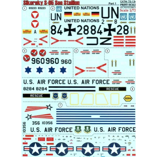 DECAL 1/72 FOR SIKORSKY S-65 SEA STALLION, PART 1 1/72 PRINT SCALE 72-134