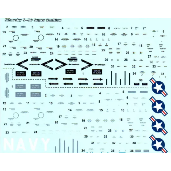 DECAL 1/72 FOR SIKORSKY S-80 SUPER STALLION 1/72 PRINT SCALE 72-137