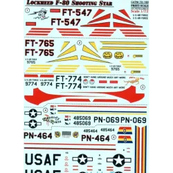 DECAL FOR LOCKHEED F-80 SHOOTING STAR 1/72 PRINT SCALE 72-168